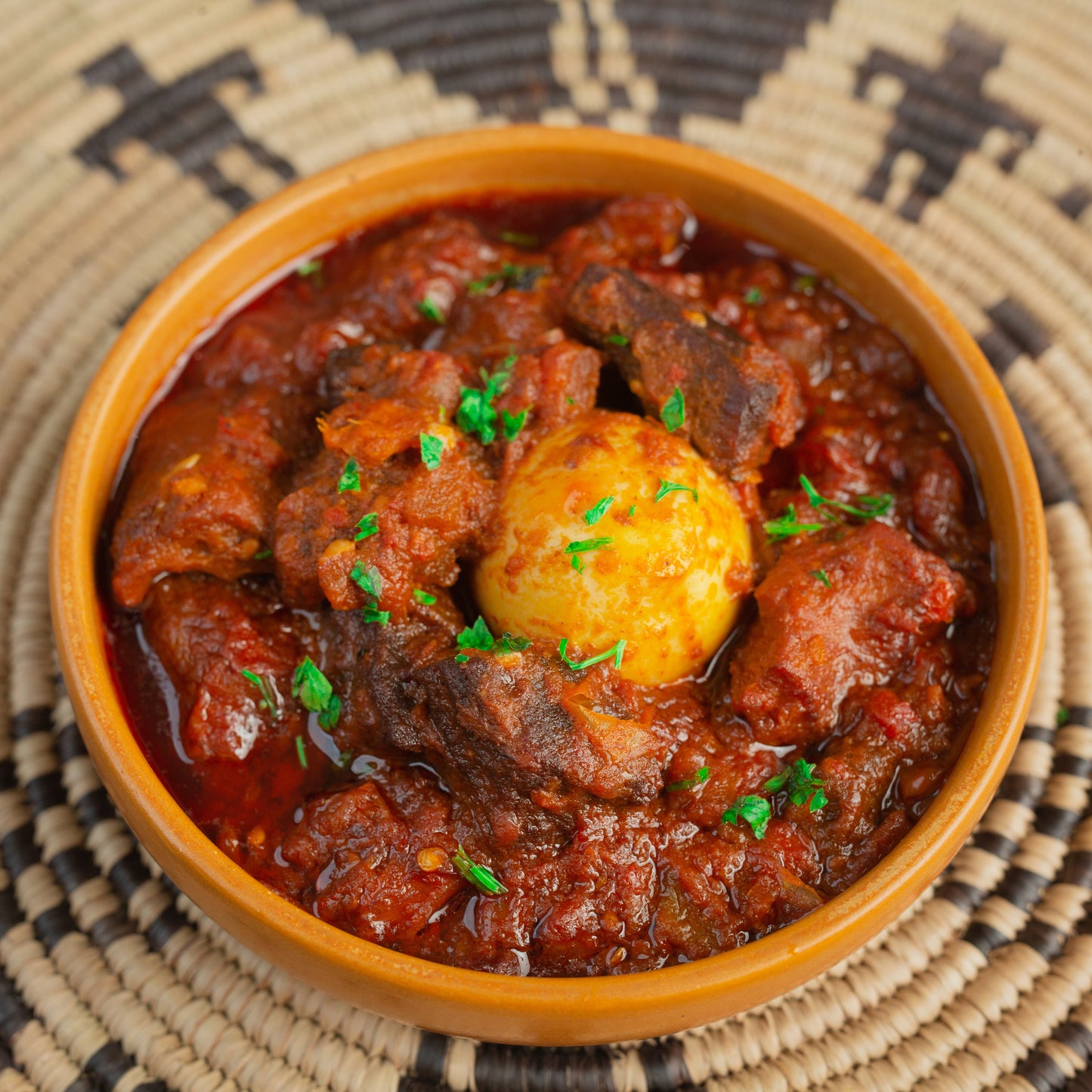 Ayamase, White Rice and Plantain